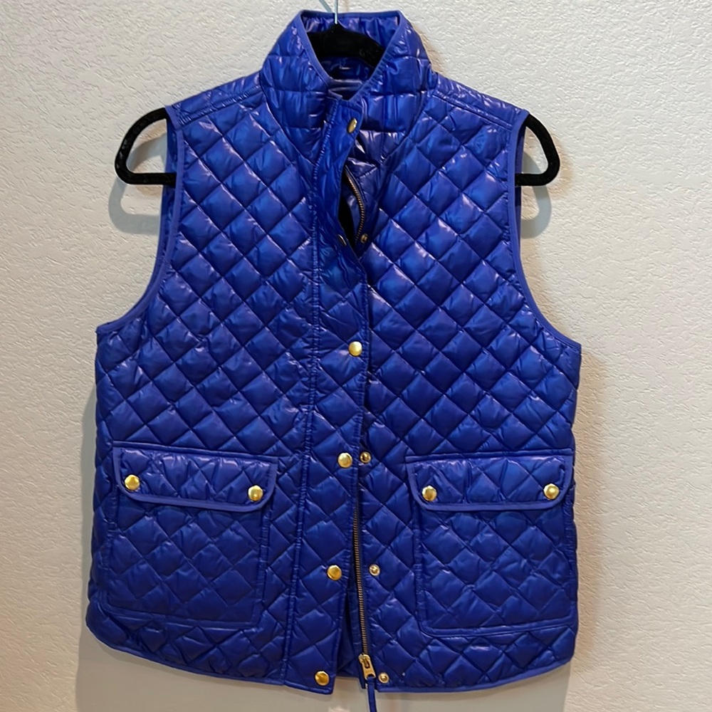 J. Crew Cobalt 70% DOWN puffer vest